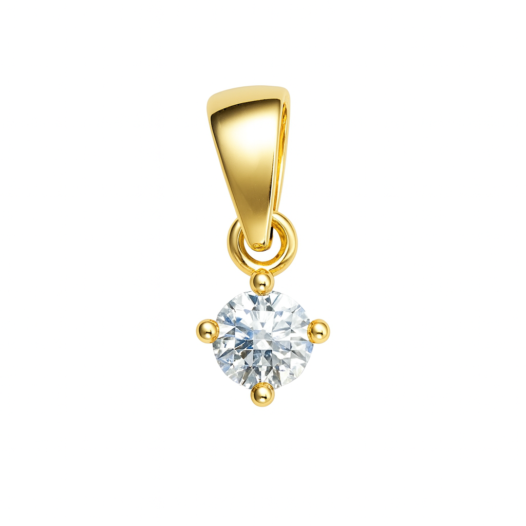 Beautiful 18 Kt Gold  Natural Diamond Pendant